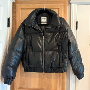 NWOT Abercrombie Vegan Leather Puffer Jacket